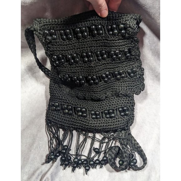 Chateau Boho Crochet And Beaded Crossbody Bag With Fringe - Picture 8 of 12